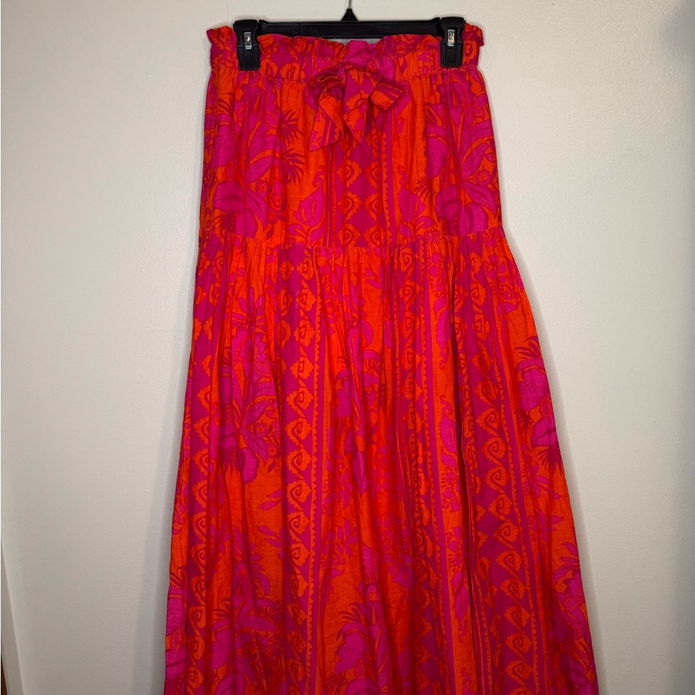 Moon Orchid Pink Orange Boho Maxi Skirt Size S